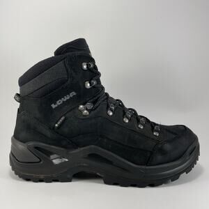 Lowa Renegade Mid GTX Hiking Boots Mens Size 9 Black GoreTex Waterproof